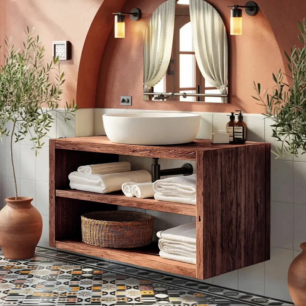 Wooden Bathroom Storage Cabinet For Rustic Decor Vibe Kitchnce