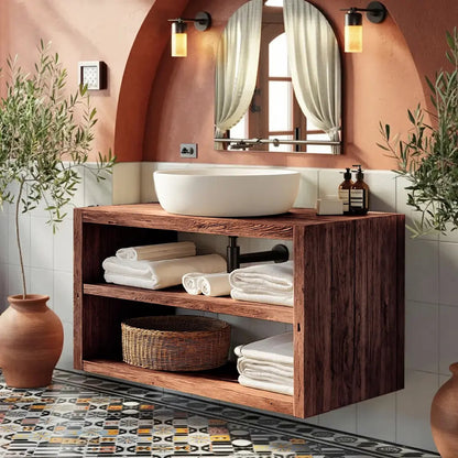 Wooden Bathroom Storage Cabinet For Rustic Decor Vibe Kitchnce