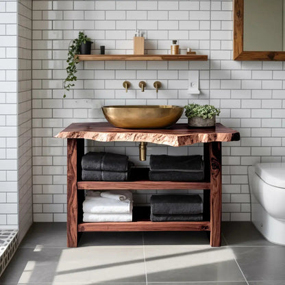 Farmhouse Wooden Vanity For Bathroom Furniture Setup Kitchnce
