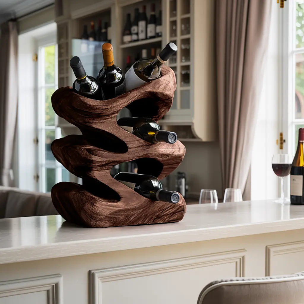 Handcrafted Wine Stand For Kitchen Natural Storage Kitchnce