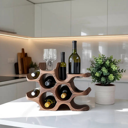 Rustic Wine Holder For Warm Kitchen Kitchnce
