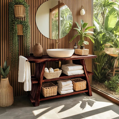 Rustic Vanity With Drawer For Compact Bathroom Spaces Kitchnce