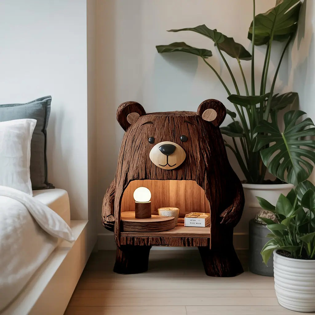 Rustic Wooden Nightstand For Stylish Bedroom Space Kitchnce