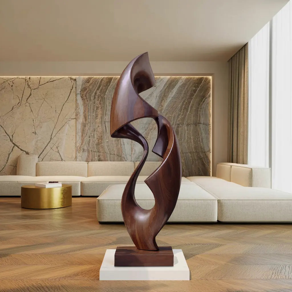 Rustic Abstract Sculpture For Office Decor Kitchnce