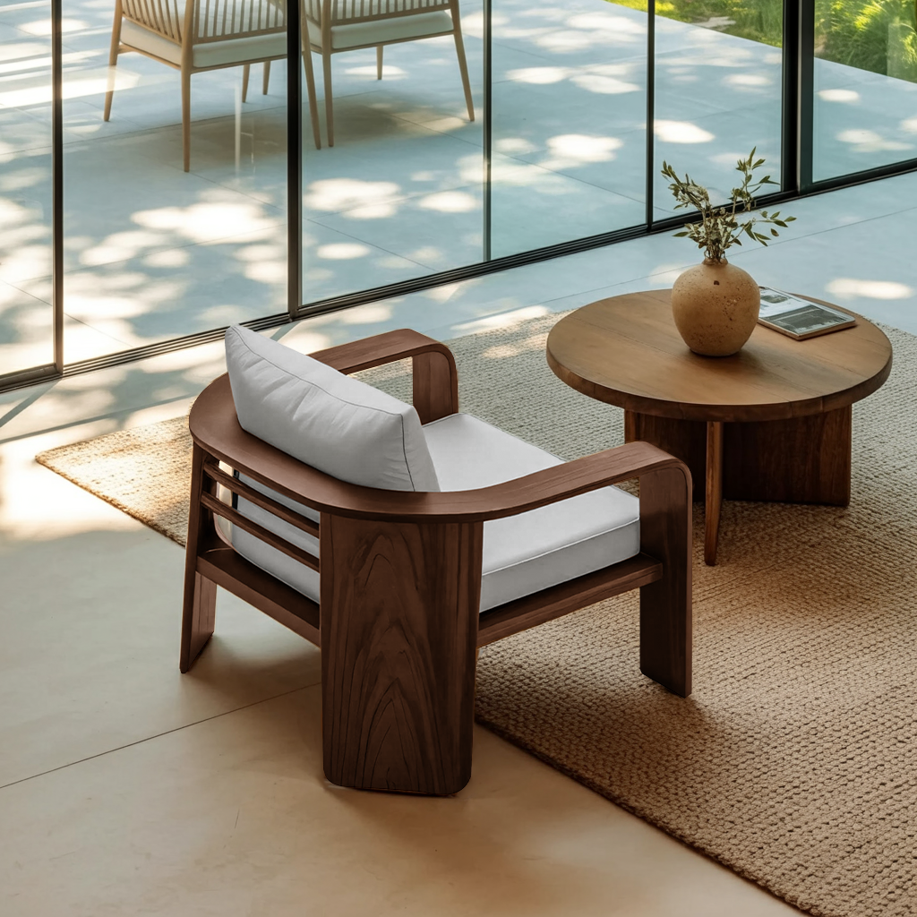 Modern Outdoor Wood Lounge Chair For Patio Or Garden Kitchnce