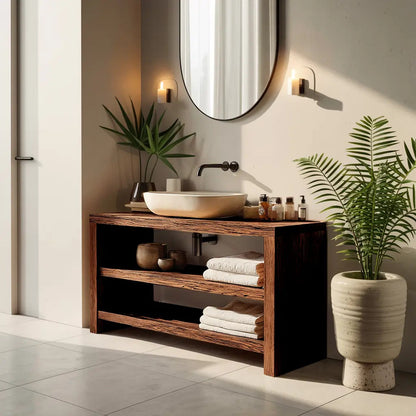 Farmhouse Wooden Vanity For Cozy Bathroom Spaces Kitchnce