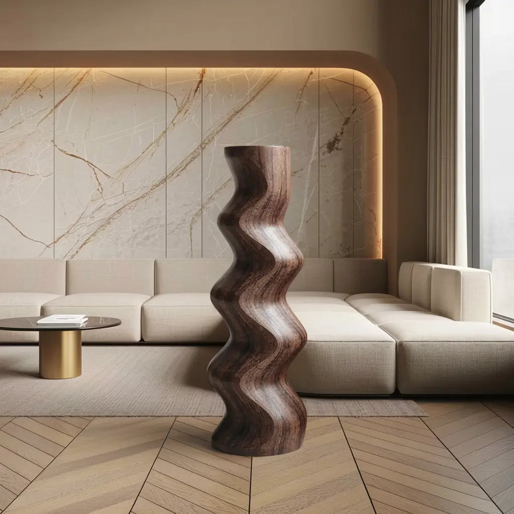 Mid Century Abstract Wood Sculpture For Home Decor Kitchnce