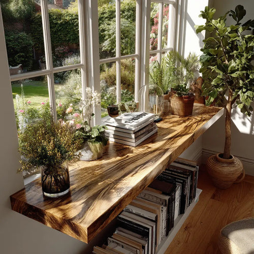 Caelith Live Edge Solid Wood Floating Shelf SPA126497 Kitchnce