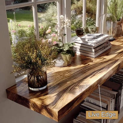 Caelith Live Edge Solid Wood Floating Shelf SPA126497 Kitchnce