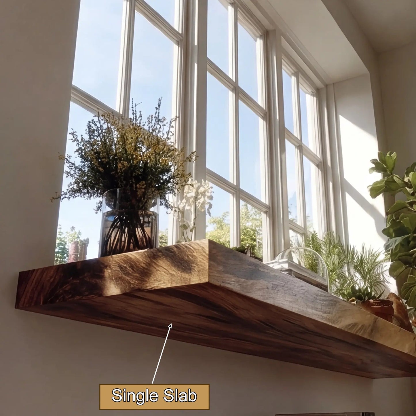 Caelith Live Edge Solid Wood Floating Shelf SPA126497 Kitchnce