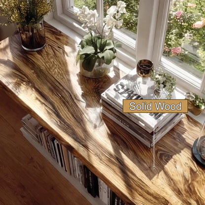 Caelith Live Edge Solid Wood Floating Shelf SPA126497 Kitchnce