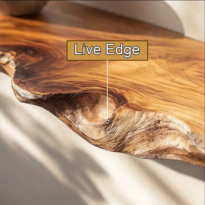 Caelric Live Edge Solid Wood Floating Shelf SPA395392 Kitchnce