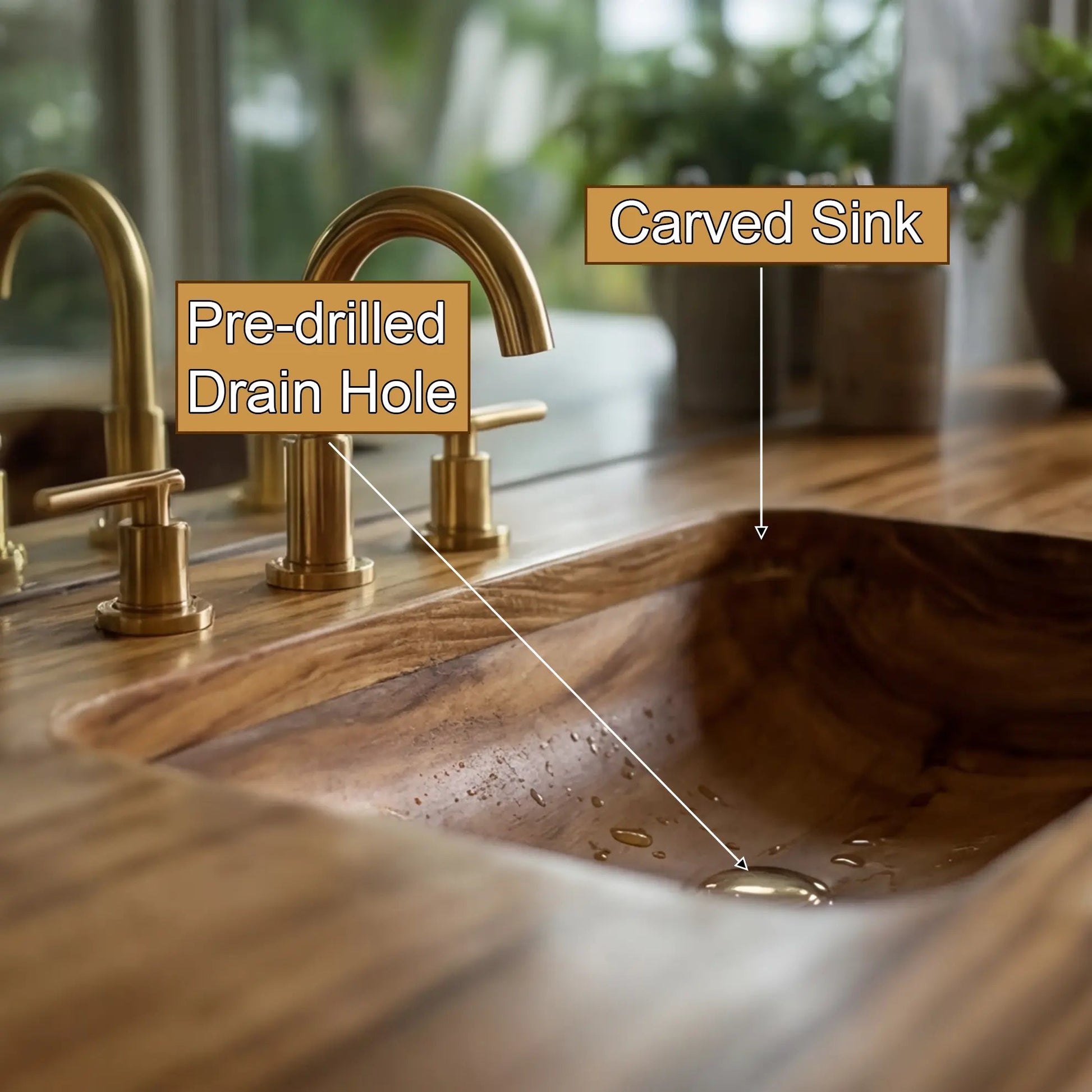Caelthar Live Edge Solid Wood Floating Bathroom Vanity with Integrated Sink SPA264589 Kitchnce