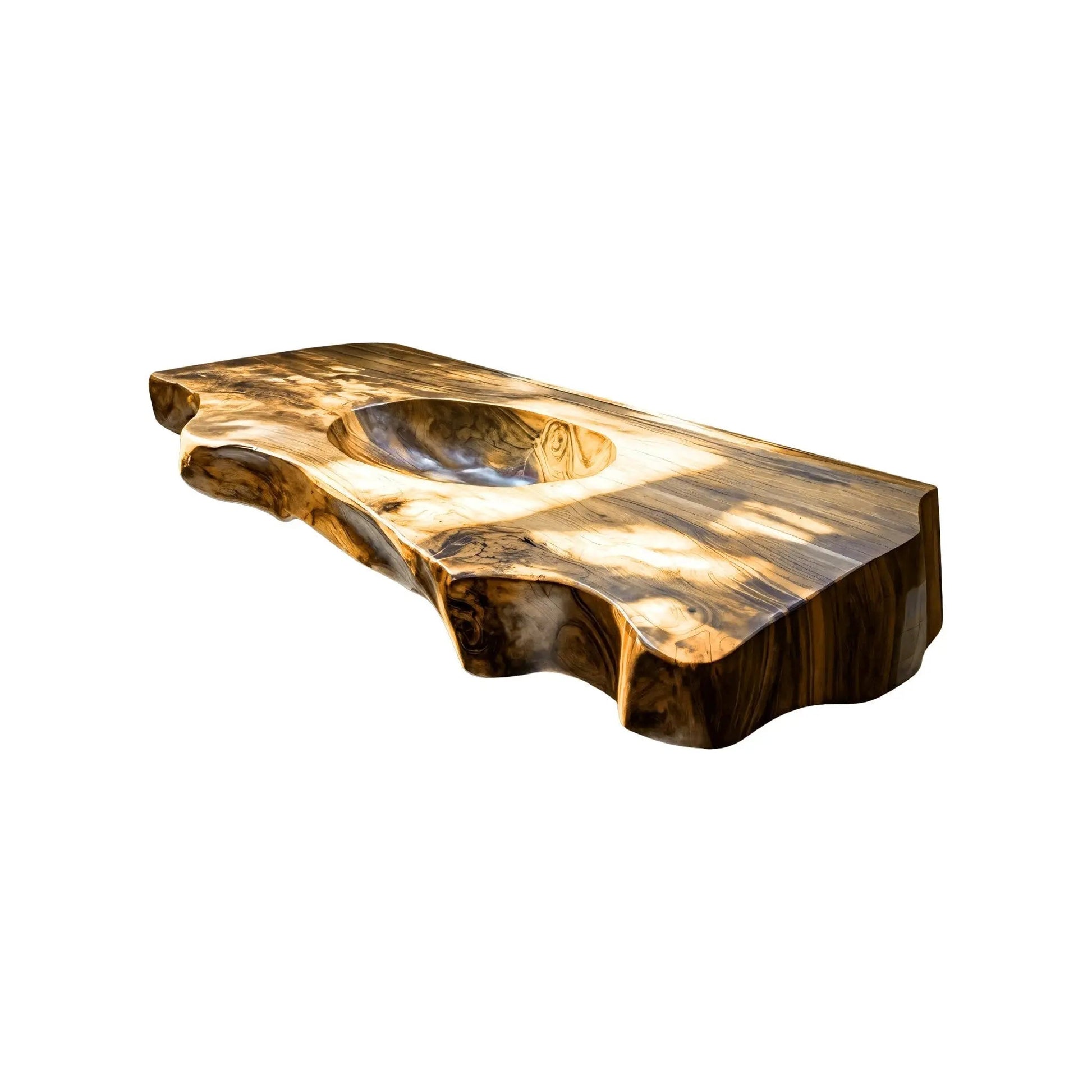 Caldera Live Edge Solid Wood Floating Bathroom Vanity with Integrated Sink Kitchnce