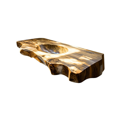 Caldera Live Edge Solid Wood Floating Bathroom Vanity with Integrated Sink Kitchnce