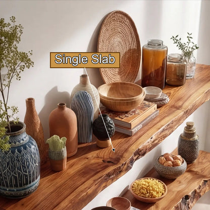 Caldris Live Edge Solid Wood Floating Shelf SPA285438 Kitchnce