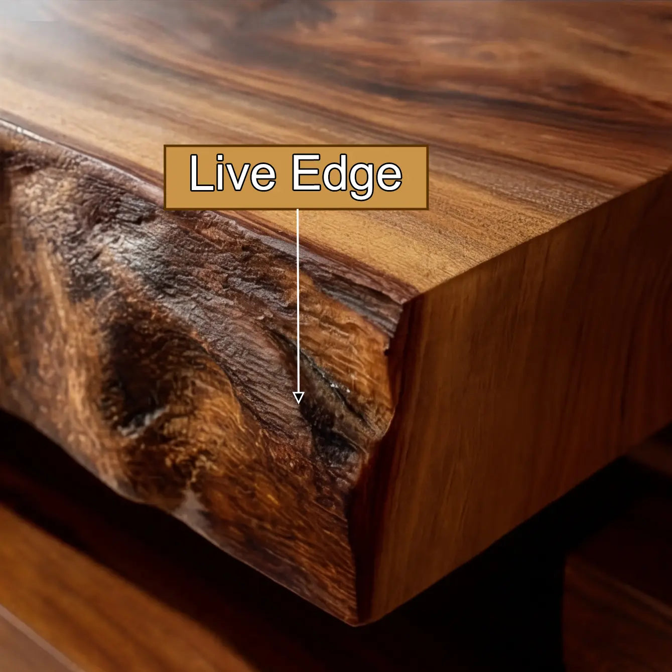 Calvero Sculpted Live Edge Solid Wood Floating Bathroom Vanity with Integrated Sink Kitchnce