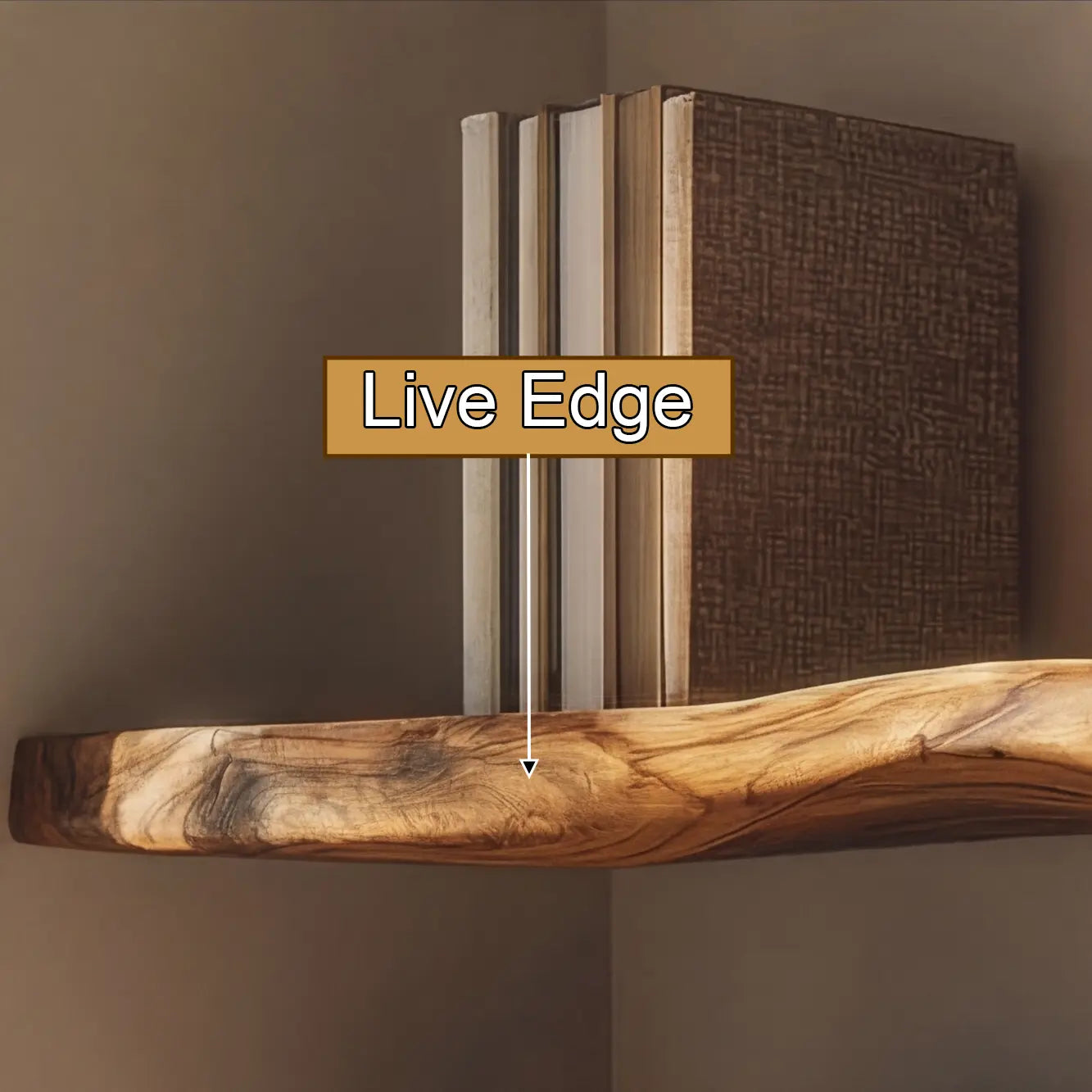 Calvora Live Edge Solid Wood Floating Shelf SPA294832 Kitchnce