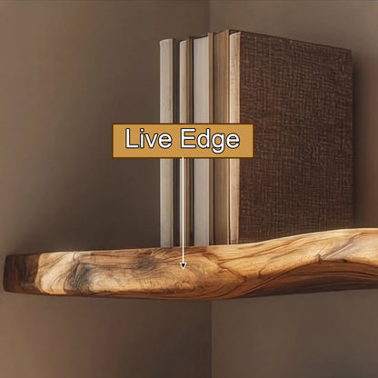 Calvora Live Edge Solid Wood Floating Shelf SPA294832 Kitchnce