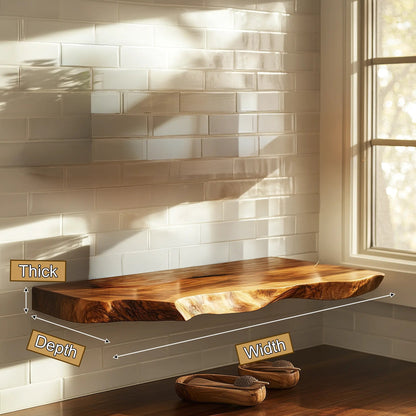 Carvello Live Edge Solid Wood Floating Shelf SPA953952 Kitchnce