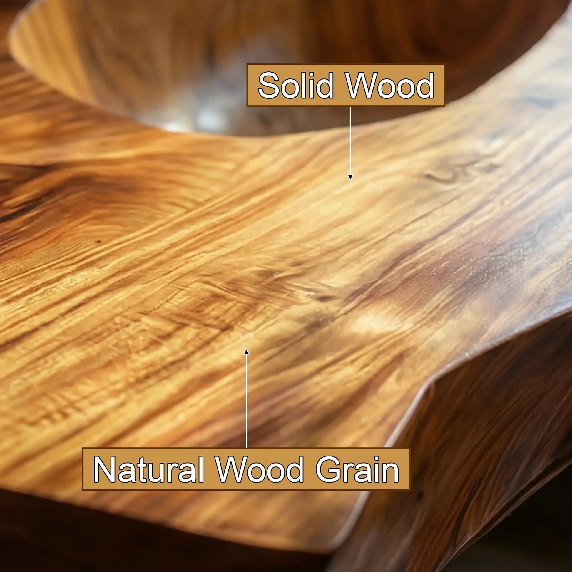 Cavero Sculpted Live Edge Solid Wood Floating Bathroom Vanity with Integrated Sink SPA248842 Kitchnce