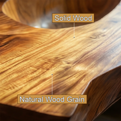 Cavero Sculpted Live Edge Solid Wood Floating Bathroom Vanity with Integrated Sink SPA248842 Kitchnce