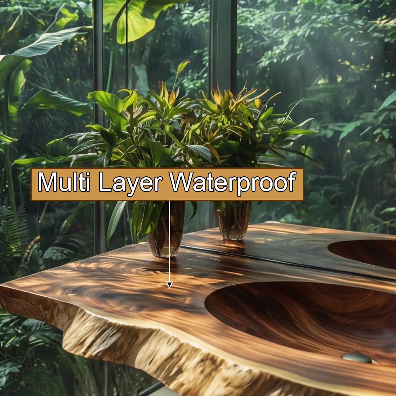 Cavira Live Edge Solid Wood Floating Bathroom Vanity with Integrated Sink SPA354645 Kitchnce