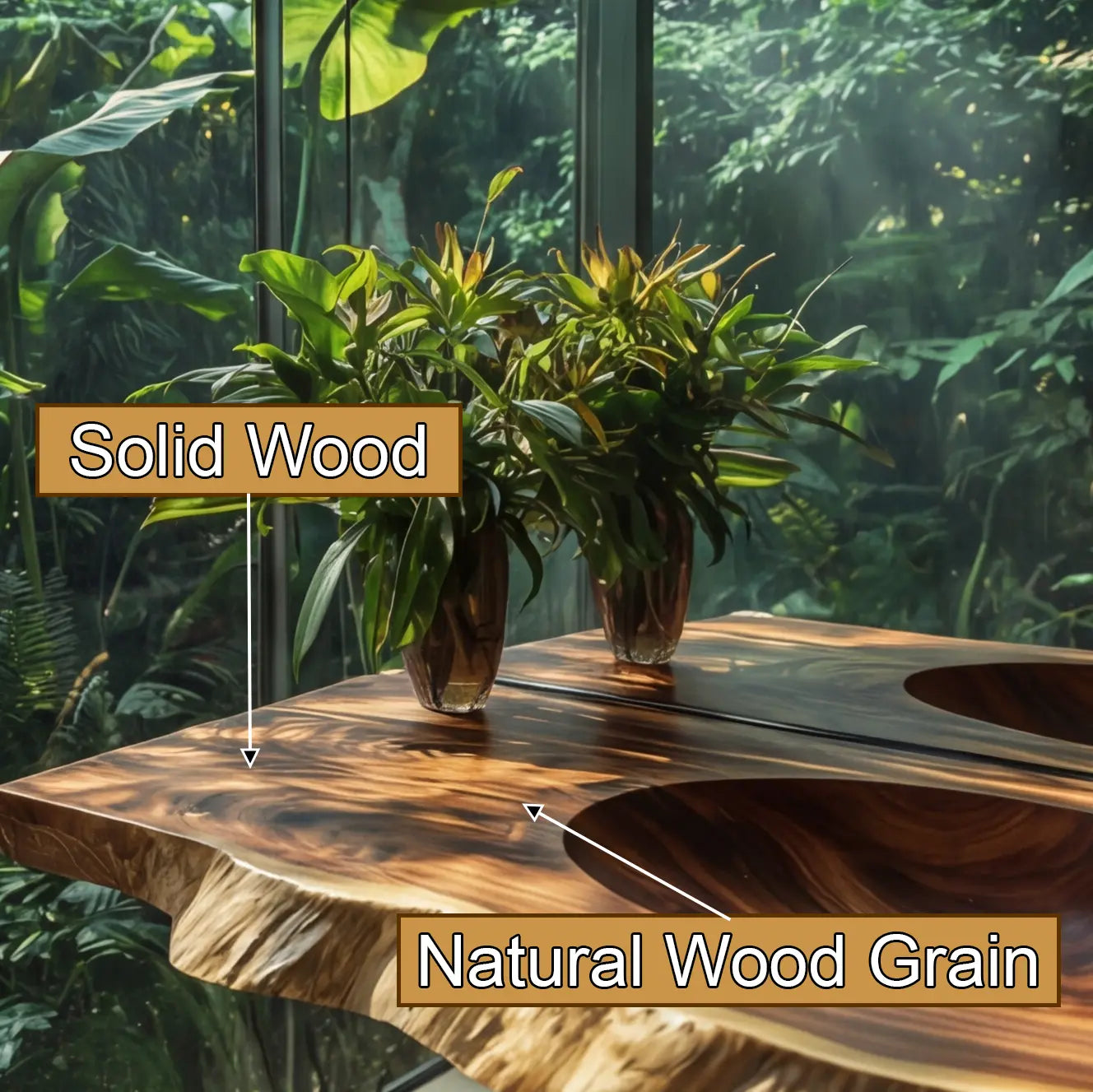 Cavira Live Edge Solid Wood Floating Bathroom Vanity with Integrated Sink SPA354645 Kitchnce