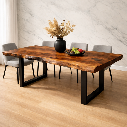 Handcrafted Live Edge Wood Dining Table for Modern Living