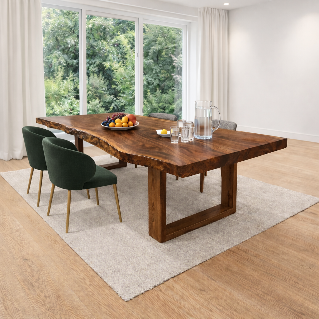 Modern Live Edge Solid Wood Dining Table