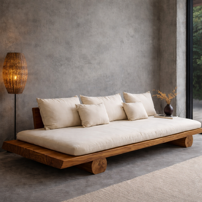 Minimalist Solid Wood Platform Daybed Sofa