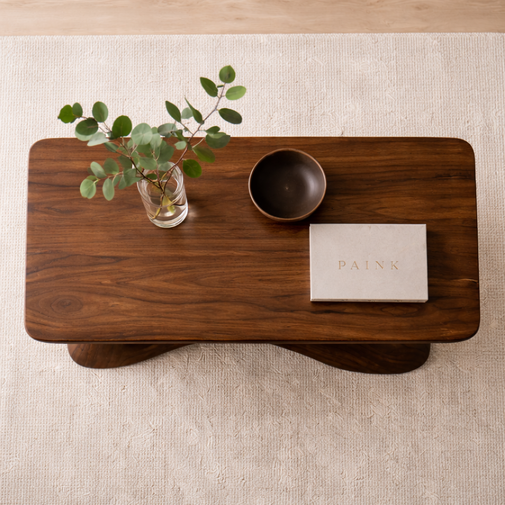 Solid Wood Sculptural Coffee Table with Organic Curved Base – Modern Rustic Coffee Table Kitchnce