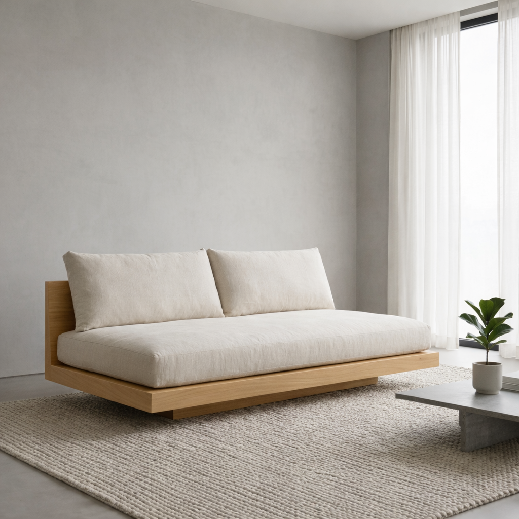 Solid Wood Platform Sofa Frame – Minimalist Low Profile Modern Wood Sofa Kitchnce