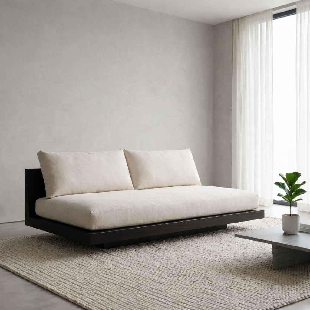 Solid Wood Platform Sofa Frame – Minimalist Low Profile Modern Wood Sofa Kitchnce