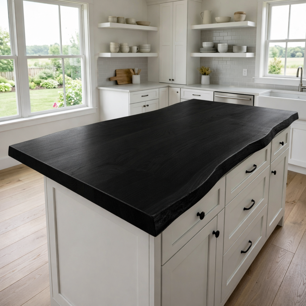 Solid Wood Kitchen Countertop – Live Edge Island Top for Modern Farmhouse Kitchens Kitchnce