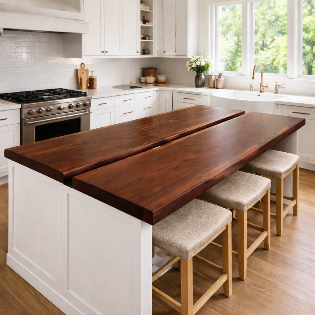 Solid Wood Kitchen Countertop Slab – Island Bar Top for Kitchen Seating Kitchnce