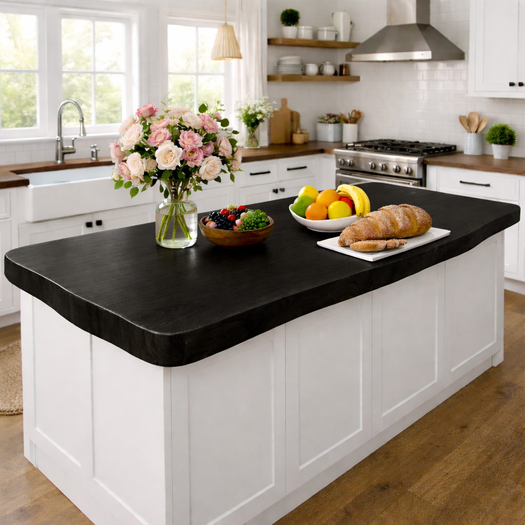 Solid Wood Kitchen Countertop – Thick Island Top for Farmhouse Kitchen Kitchnce