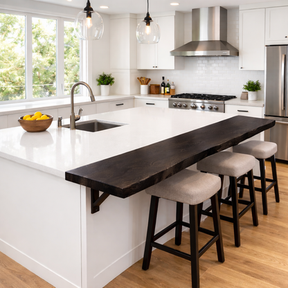 Solid Wood Kitchen Countertop Overhang – Live Edge Bar Top for Kitchen Island Kitchnce