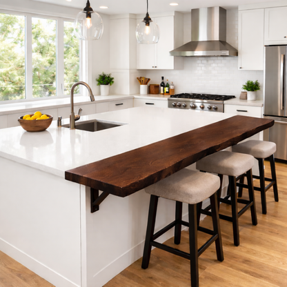 Solid Wood Kitchen Countertop Overhang – Live Edge Bar Top for Kitchen Island Kitchnce