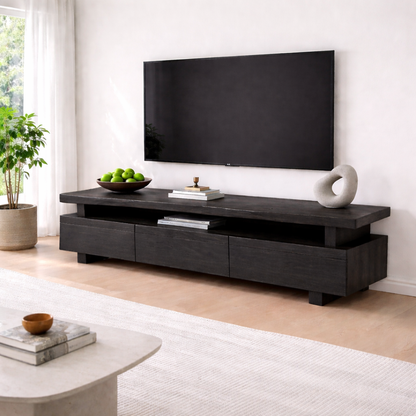 Solid Wood TV Stand with Storage and Modern Design Kitchnce