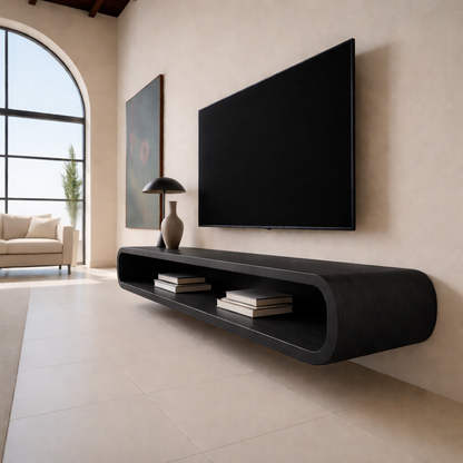 Modern Floating TV Stand Solid Wood – Sleek & Minimalist Design Kitchnce