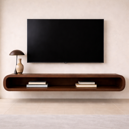 Modern Floating TV Stand Solid Wood – Sleek & Minimalist Design Kitchnce