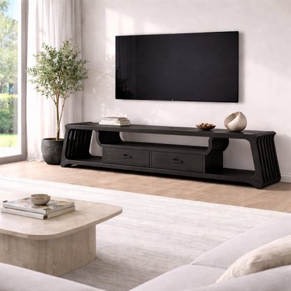 Modern Solid Wood TV Stand with Storage – Stylish & Functional TV Console Kitchnce