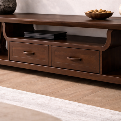 Modern Solid Wood TV Stand with Storage – Stylish & Functional TV Console Kitchnce