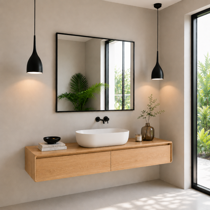 Modern Floating Bathroom Vanity with 2 Drawers
