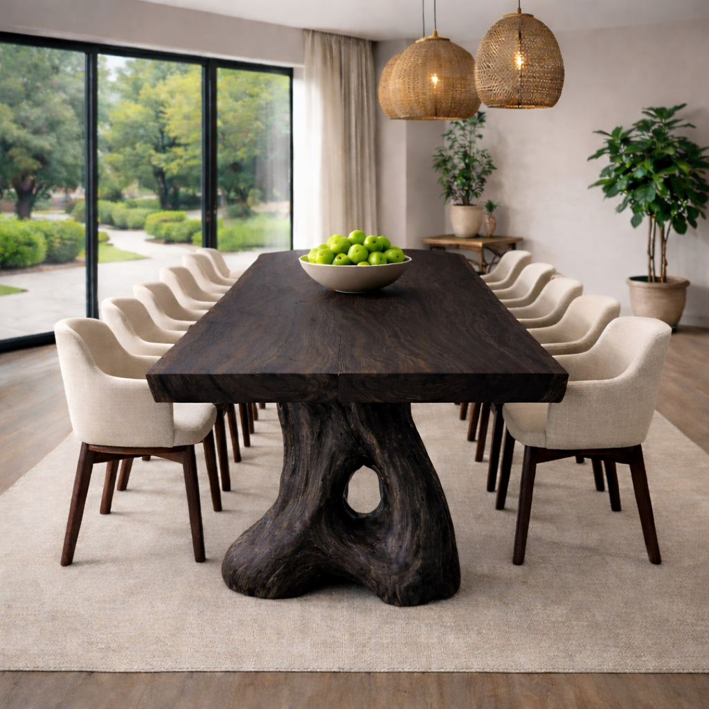 Handcrafted Solid Wood Dining Table For Modern Spaces