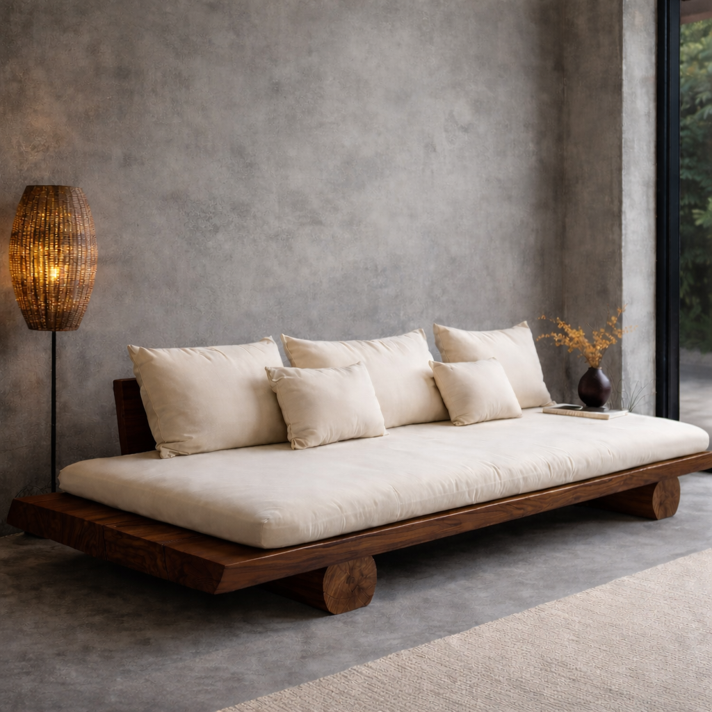 Minimalist Solid Wood Platform Daybed Sofa