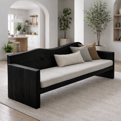 Solid Wood Sofa – Rustic Organic Modern Wooden Bench Sofa