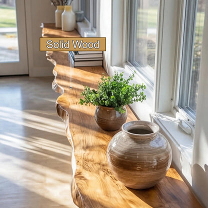 Darmion Live Edge Solid Wood Floating Shelf SPA302356 Kitchnce