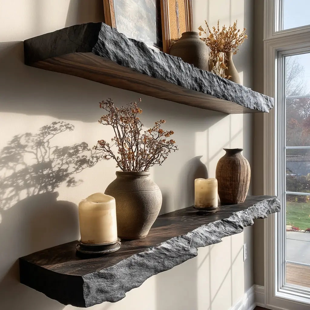 Darmore Handcrafted Solid Wood Floating Shelf SPA635210 Kitchnce
